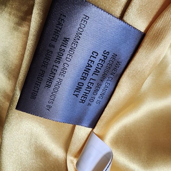 Flawless Yellow Leather Wilsons Maxima jacket coat M such a fun color - Picture 13 of 15